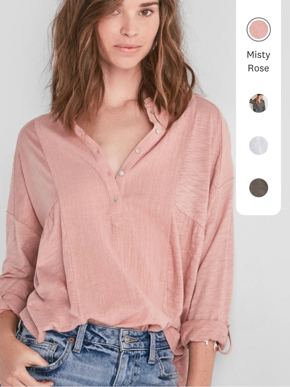 Lucky Brand Women's Relaxed Henley Top